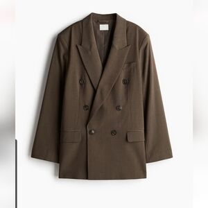 H&M Sz M DOUBLE-BREASTED BLAZER New Dark Taupe